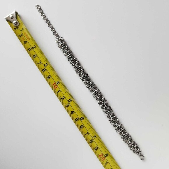 Vintage classic gothic silver orc weave bracelet - Picture 7 of 9